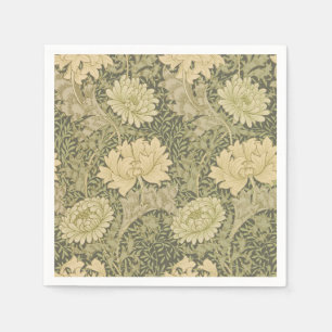 William Morris Chrysanthemum Sage Flower Napkin
