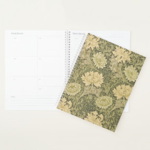 William Morris Chrysanthemum Sage Flower Planner