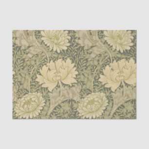William Morris Chrysanthemum Sage Flower Tissue Paper