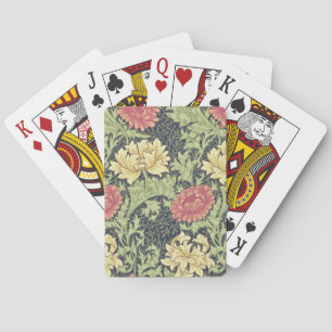 William Morris Chrysanthemum Vintage Floral Art Playing Cards