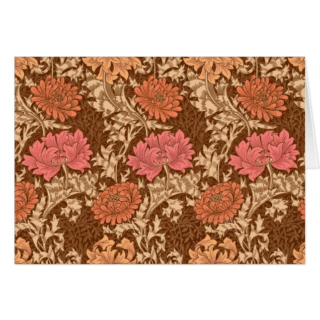 William Morris Chrysanthemums, Brown and Rust (Front Horizontal)
