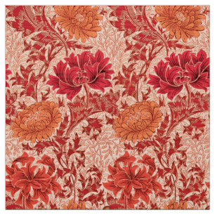 William Morris Chrysanthemums, Coral Orange Fabric