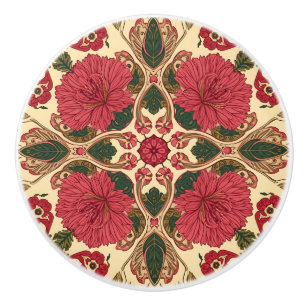 William Morris Chrysanthemums Floral Art Nouveau Ceramic Knob