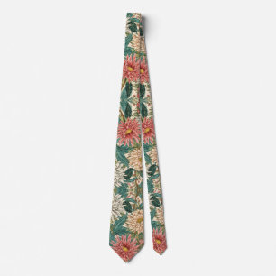 William Morris Chrysanthemums Floral Art Nouveau  Tie