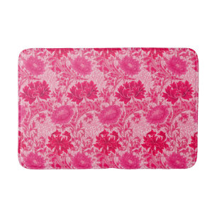 William Morris Chrysanthemums, Fuchsia Pink Bath Mat