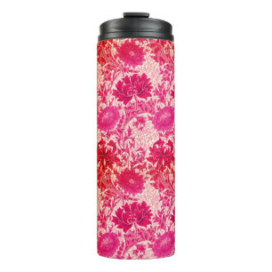 William Morris Chrysanthemums, Fuchsia Pink Thermal Tumbler