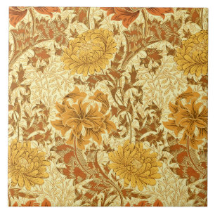 William Morris Chrysanthemums, Mustard Gold Tile