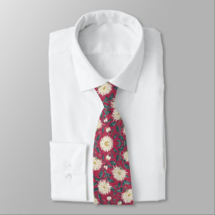  William Morris Chrysanthemums Pink Floral Tie