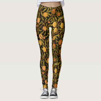 William Morris ~ Citrus on Black Leggings