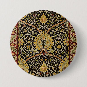 William Morris Classic Carpet Art Print Design 7.5 Cm Round Badge