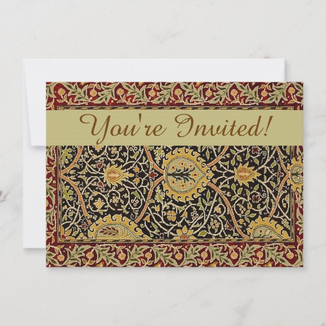 William Morris Classic Carpet Art Print Design Invitation (Front)