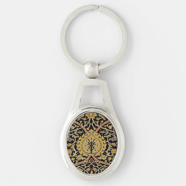 William Morris Classic Carpet Art Print Design Key Ring (Front)