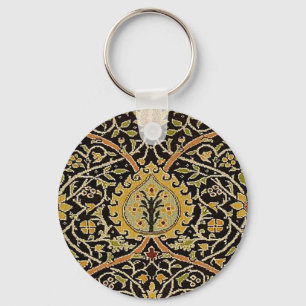 William Morris Classic Carpet Art Print Design Key Ring