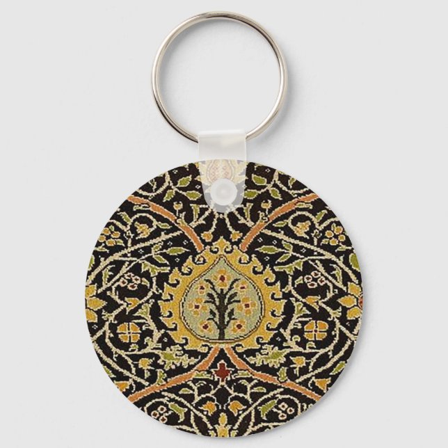 William Morris Classic Carpet Art Print Design Key Ring (Front)
