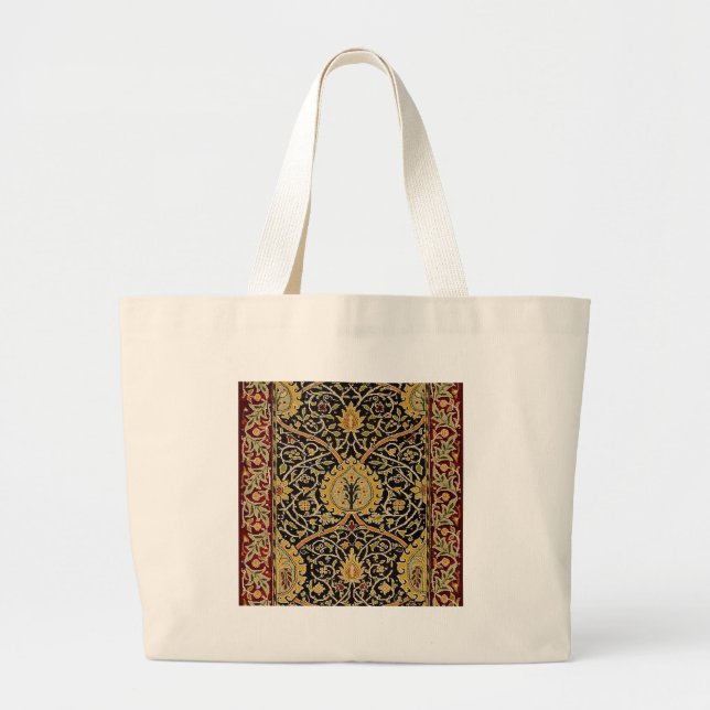 William Morris Classic Carpet Art Print Design Large Tote Bag (Front)