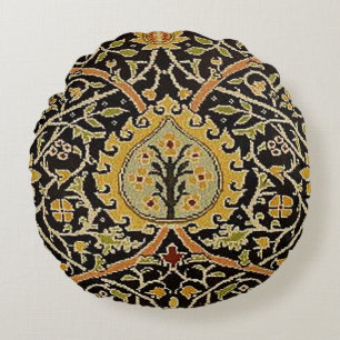 William Morris Classic Carpet Art Print Design Round Cushion
