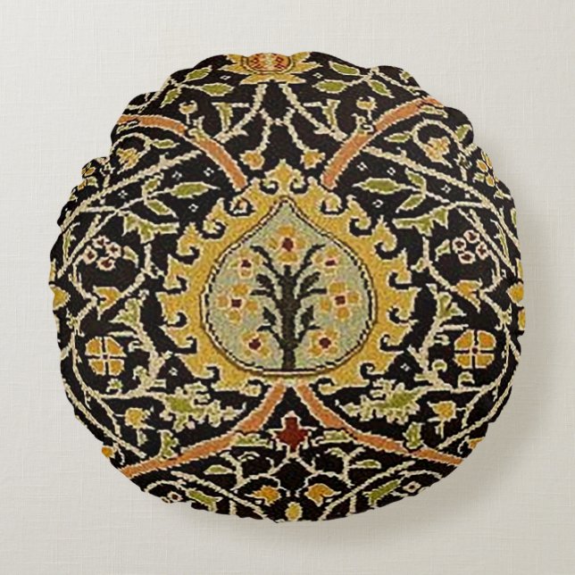 William Morris Classic Carpet Art Print Design Round Cushion (Front)