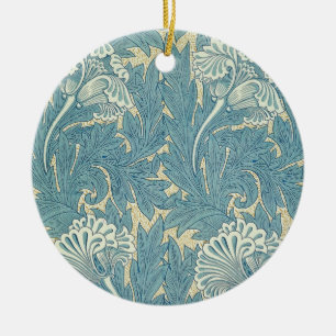 William Morris Classic Tulip Blue Floral Ceramic Ornament