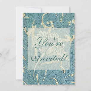 William Morris Classic Tulip Blue Floral Invitation