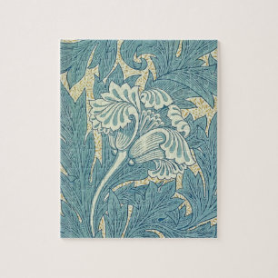 William Morris Classic Tulip Blue Floral Jigsaw Puzzle