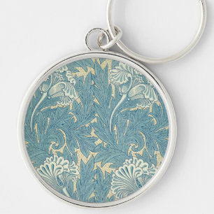 William Morris Classic Tulip Blue Floral Key Ring
