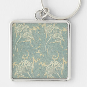William Morris Classic Tulip Blue Floral Key Ring