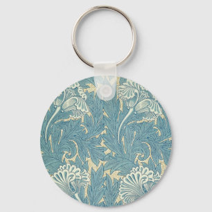 William Morris Classic Tulip Blue Floral Key Ring