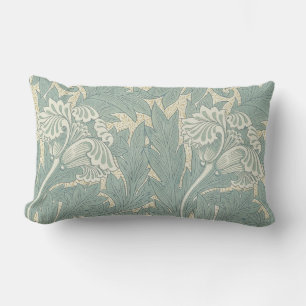 William Morris Classic Tulip Blue Floral Lumbar Cushion
