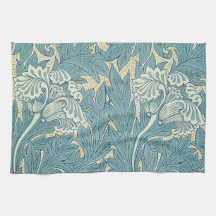 William Morris Classic Tulip Blue Floral Tea Towel
