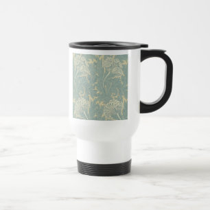 William Morris Classic Tulip Blue Floral Travel Mug