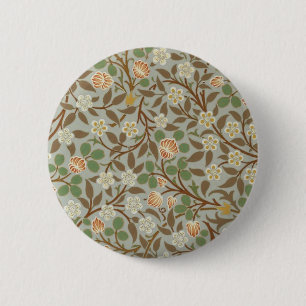 William Morris Clover Botanical Flower 6 Cm Round Badge