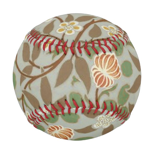 William Morris Clover Botanical Flower Baseball (Front)
