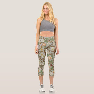 William Morris Clover Botanical Flower Capri Leggings