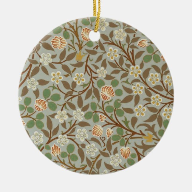 William Morris Clover Botanical Flower Ceramic Ornament (Front)