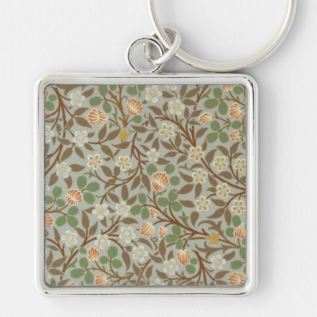 William Morris Clover Botanical Flower Key Ring (Front)