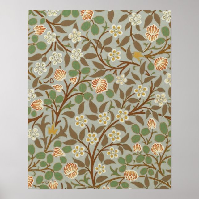 William Morris Clover Botanical Flower Poster (Front)