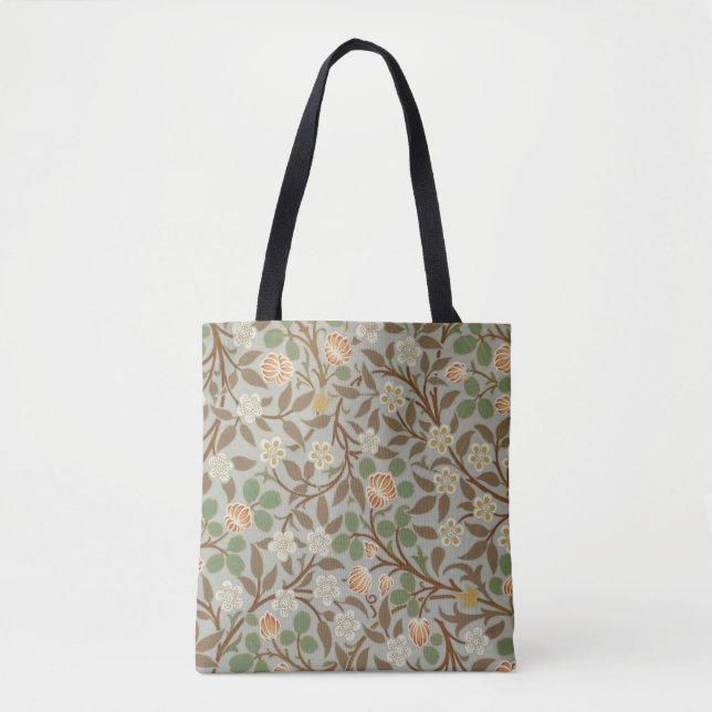 William Morris Clover Botanical Flower Tote Bag (Front)