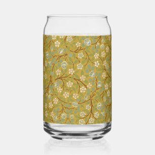 William Morris Clover Vintage Floral Art Can Glass