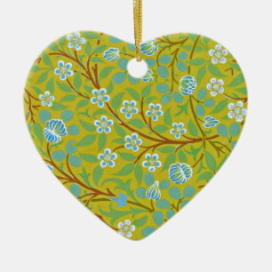 William Morris - Clover (yellow and blue) Ceramic Tree Decoration