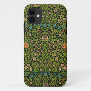 William Morris - Columbine, dark green, iPhone 11 Case