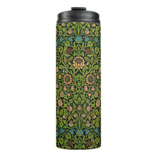 William Morris - Columbine, dark green, Thermal Tumbler