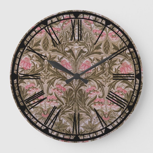 William Morris Columbine Pattern Wall Clock (Front)