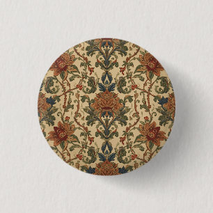 William Morris Compton Floral Art Nouveau Pattern 3 Cm Round Badge