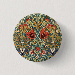 William Morris Compton Floral Art Nouveau Pattern 3 Cm Round Badge