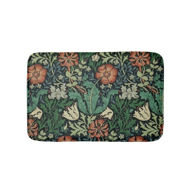 William Morris Compton Floral Art Nouveau Pattern Bath Mat (Front)
