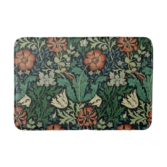 William Morris Compton Floral Art Nouveau Pattern Bath Mat (Front)