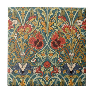 William Morris Compton Floral Art Nouveau Pattern Ceramic Tile