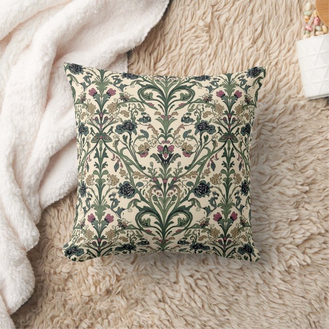 William Morris Compton Floral Art Nouveau Pattern Cushion (Blanket)