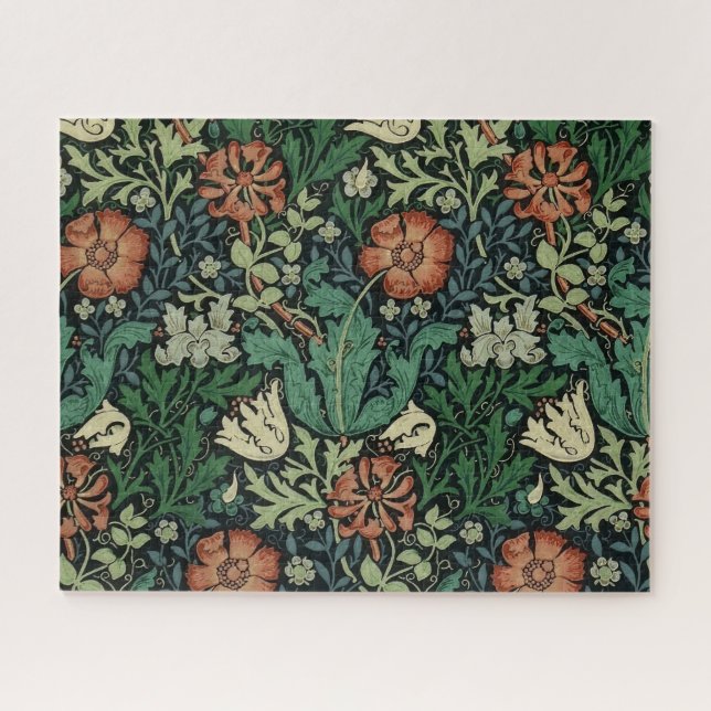 William Morris Compton Floral Art Nouveau Pattern Jigsaw Puzzle (Horizontal)