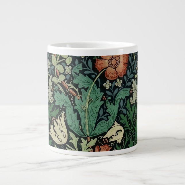 William Morris Compton Floral Art Nouveau Pattern Large Coffee Mug (Front)